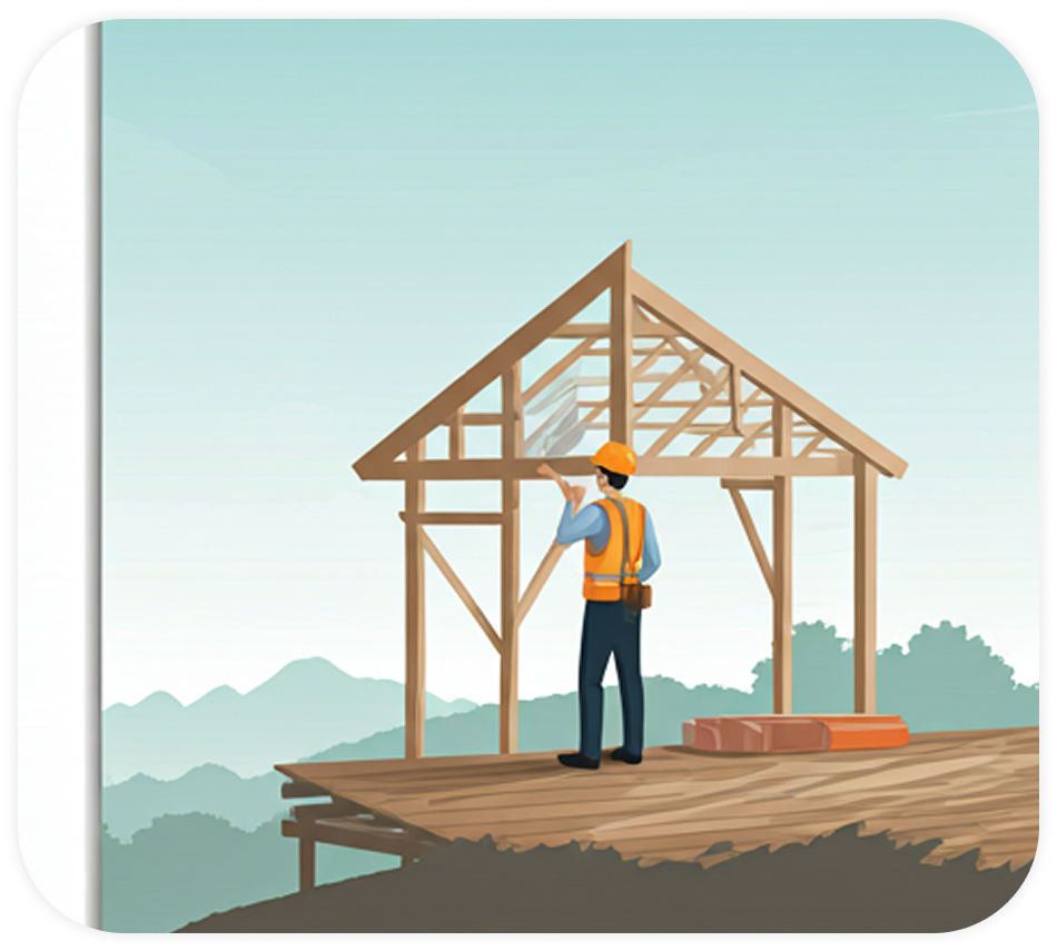 Construction site with worker